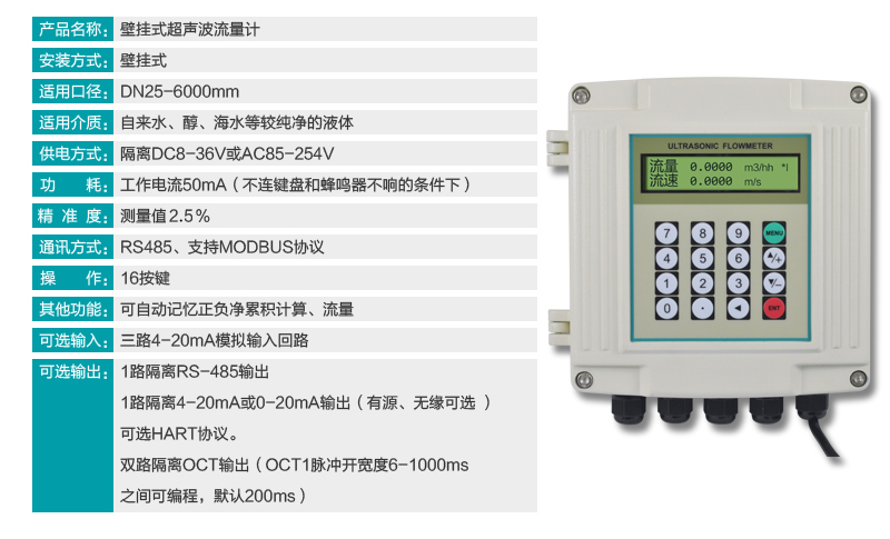 米科MIK-1158R超聲波冷熱量表參數(shù)