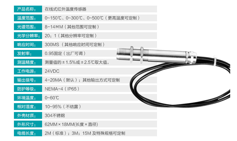 米科MIK-AL-10工業(yè)在線紅外測(cè)溫儀產(chǎn)品參數(shù)