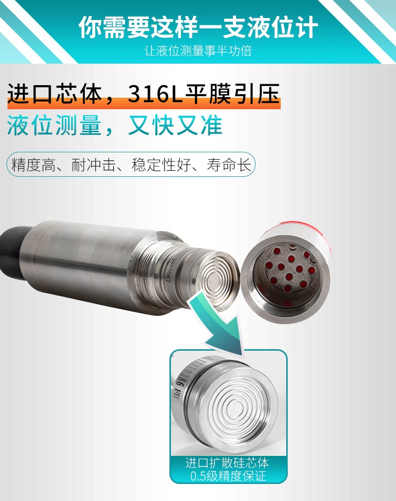 米科MIK-P260S投入式液位變送器進(jìn)口芯體