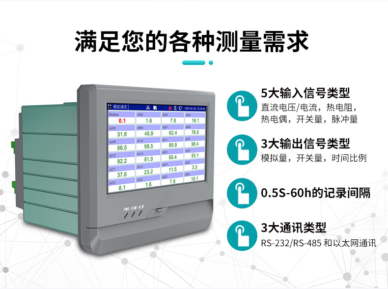 米科MIK-R8000A無紙記錄儀滿足各種測(cè)量需求